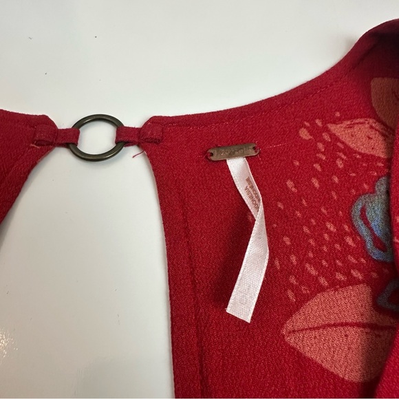 Free People Scarlet Floral Backless Mini Dress | 100% Rayon Boho Festival Summer - Picture 7 of 10